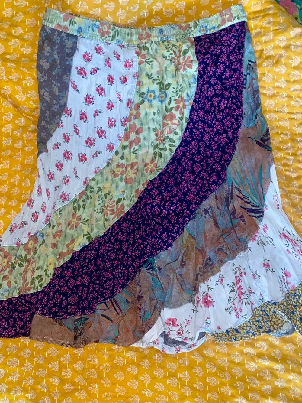 Young Threads Boho Patchwork Skirt